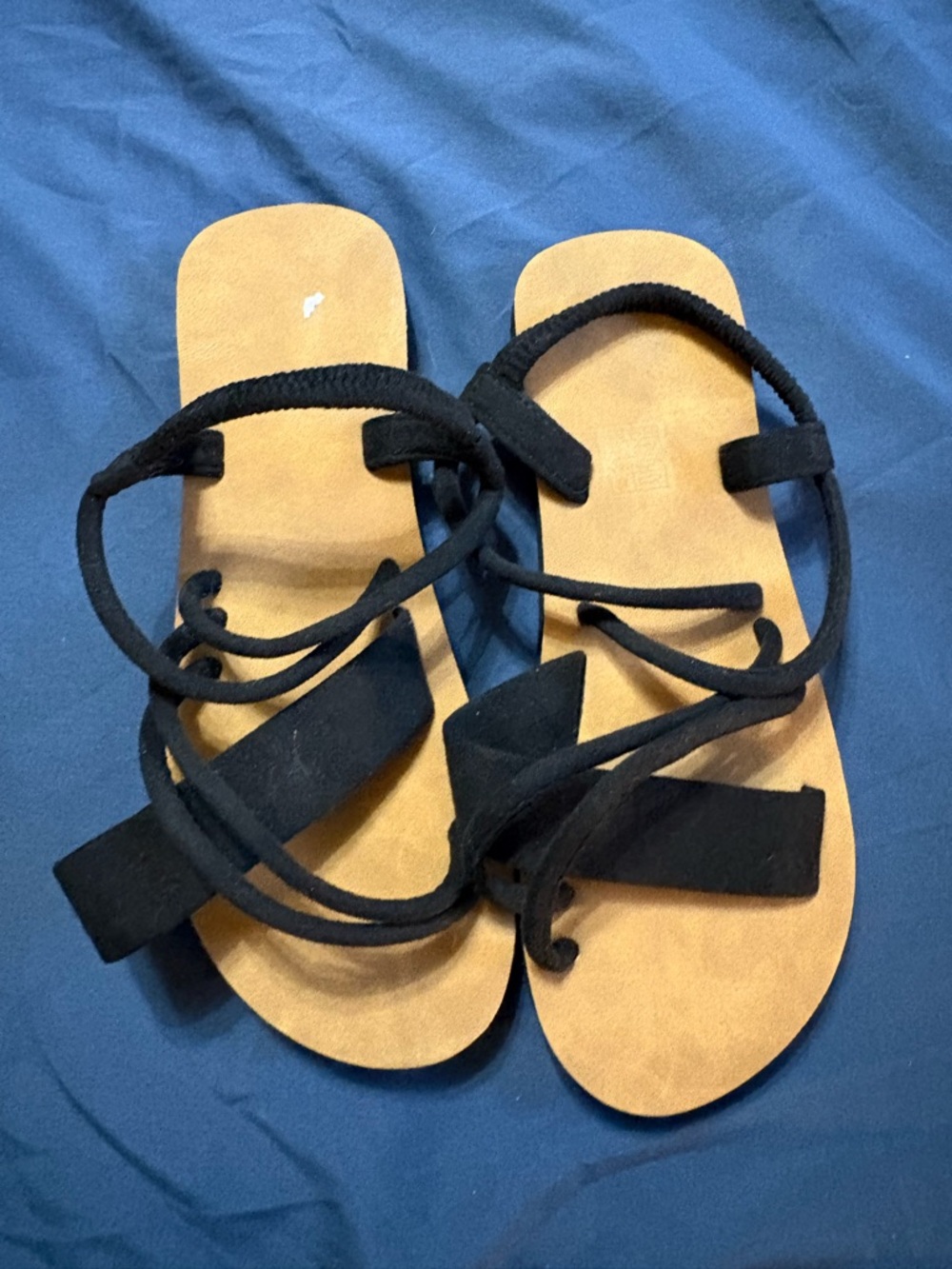 Women’s Black Strappy Flat Sandals